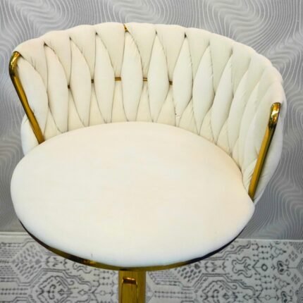 Silla trenza con base dorada