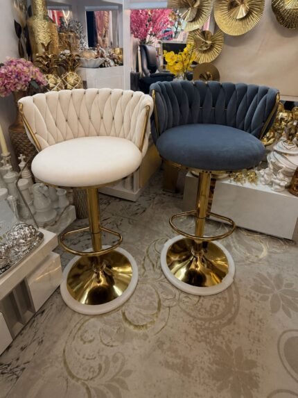 Silla trenza con base dorada